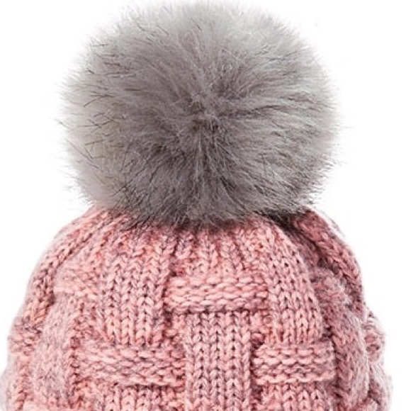 2-Pc Hat & Scarf Pink/Grey Fleece Lined NWT Cozy - Picture 2 of 7